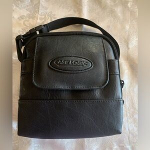 CaseLogic Black Leather Compact Disc Player Bag/ Fanny Pack